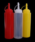 Sticlă squeeze plastic transparentă 16 oz pentru ketchup
