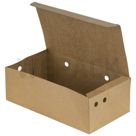 Cutie carton meniu Kraft Nr. 2, 110x110x70mm, cu interior laminat, pentru take-away.