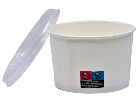 Bol supă carton 16 OZ cu capac, set 25 bucăți