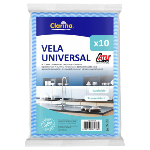 Lavete universale Clarina VELA, set 10 bucăți, curățenie HORECA
