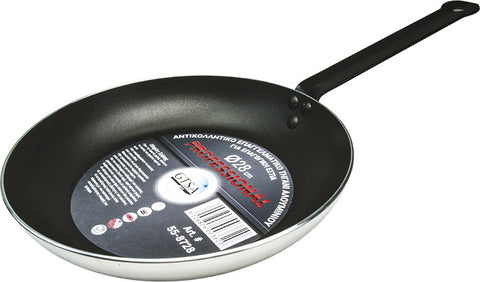 Tigaie profesională din aluminiu teflonată, 28 cm diametru, 5.5 cm adâncime, pentru bucătării HORECA.