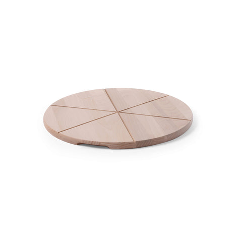 Planșetă pizza lemn, porționată, cu mâner, diametru 26 cm