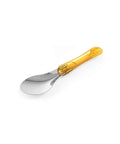 Lingură de înghețată profesională cu mâner Tritan galben, igienică și durabilă pentru HORECA.