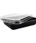 Caserolă neagră din plastic, 187x137x37 mm, 50 bucăți
