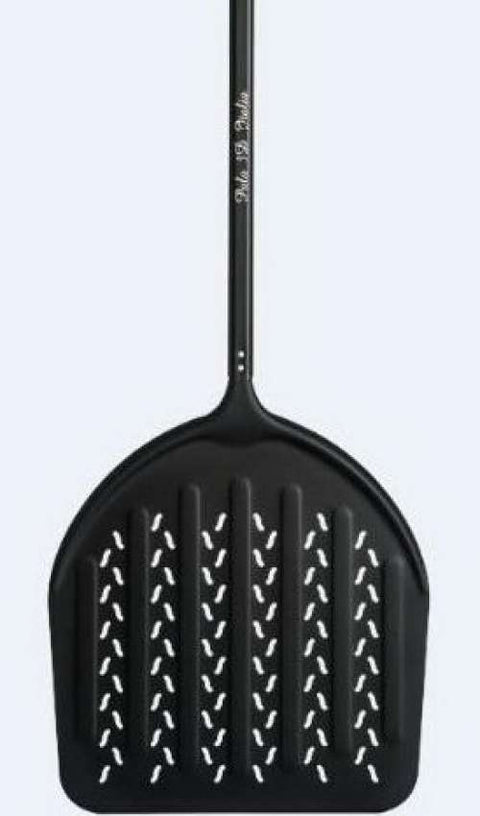Paletă pizza perforată profesională Zio, diametru 45cm, lungime 170cm, pentru cuptoare HORECA.