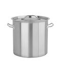 Oală înaltă profesională din inox cu capac, 32x32 cm, 26 litri, pentru bucătării HORECA.