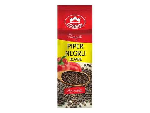 Piper negru boabe Cosmin, pungă refill 100g