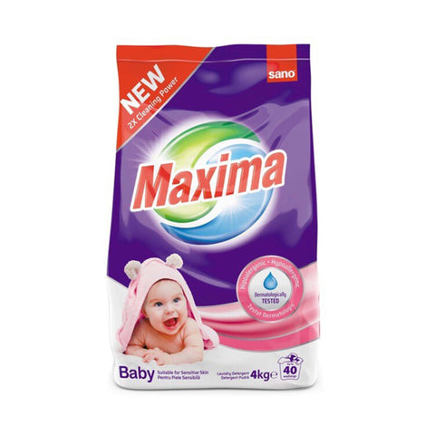 Detergent pudră Sano Maxima Baby, 4 kg, pentru piele sensibilă
