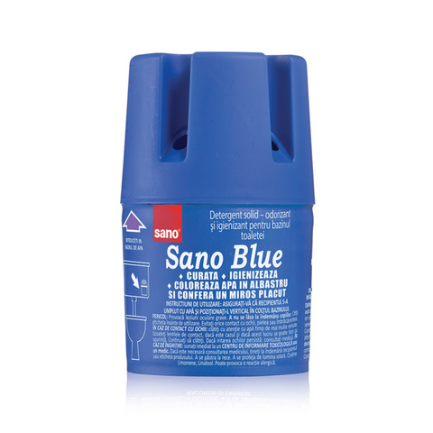 Odorizant solid Sano Blue pentru bazin WC, 150g