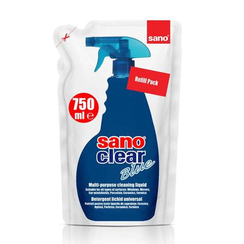 Sano Clear Blue Rezervă Detergent Geamuri 750ml