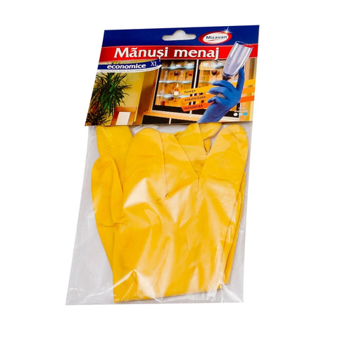Mănuși menaj XL, galbene, din latex, pentru curățenie profesională HORECA