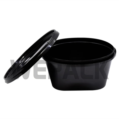 Bol supă negru 16 OZ (473cc), 50 bucăți/set, ambalaj rezistent pentru takeaway HORECA