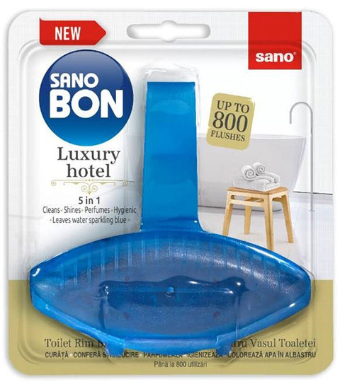 Odorizant WC Sano Bon Blue Luxury 5în1, 55g, solid, curățare igienizare parfumare