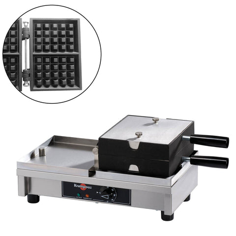Waffeleisen mit 180°-Öffnung, links-rechts, einfach, 4x5 Lütticher Waffeln, Krampouz