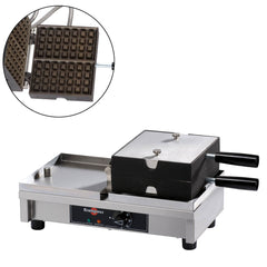 Aparat pentru vafe deschidere 180°, stânga-dreapta, simplu, 4x7 Liege, Krampouz