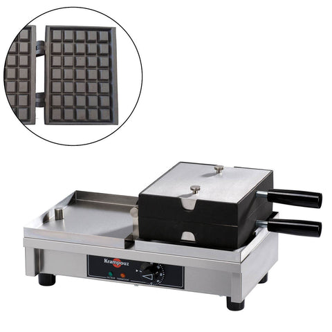 Waffeleisen mit 180°-Öffnung, links-rechts, einfach, 5x7 Brüsseler Waffeln, Krampouz