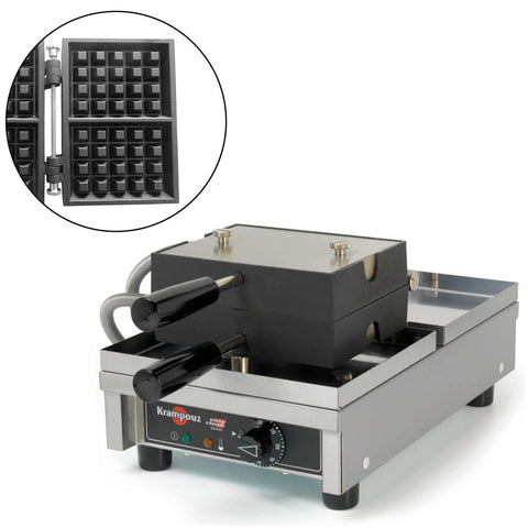 Waffeleisen mit 180°-Öffnung, von oben nach unten, einfach, 4x5 Lütticher Waffeln, Krampouz