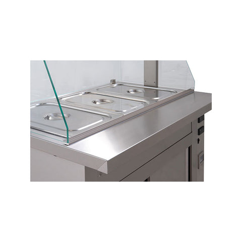 Bain-Marie mit beheiztem Schrank und Vitrine, 4 GN1/1, Inomak