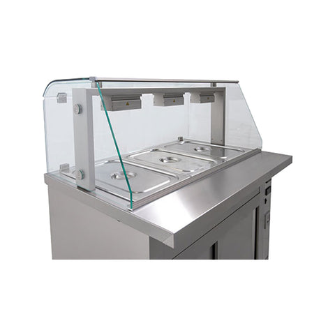 Bain-Marie mit beheiztem Schrank und Vitrine, 3 GN1/1, Inomak