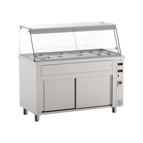 Bain-Marie mit beheiztem Schrank und Vitrine, 3 GN1/1, Inomak