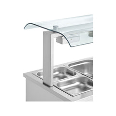 Bain Marie cu dulap încălzit, sneeze guard dublu, 3 GN1/1, Inomak