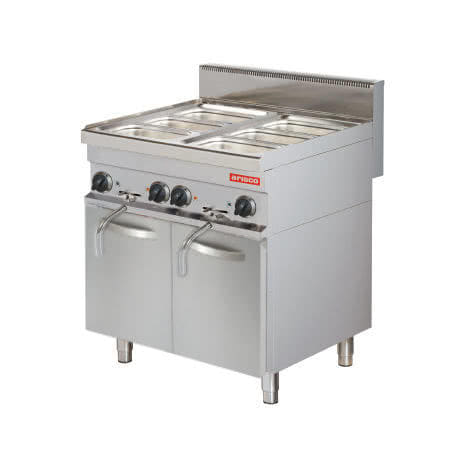 Modulares elektrisches Bain-Marie, 21+21 Liter, auf Ständer mit Türen, Linie 700, Arisco