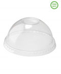 Capace PET transparente, 95mm, cu orificiu pentru pai