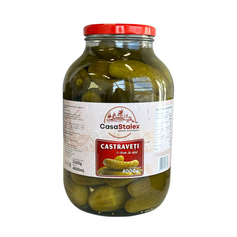 Castraveți în Oțet, Calibru 9-12 cm, Borcan 4000 ml