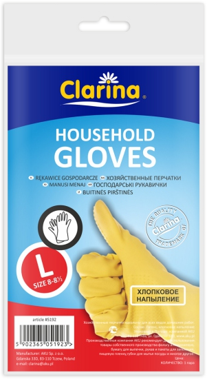 Mănuși cauciucate menaj L, Clarina, cauciuc