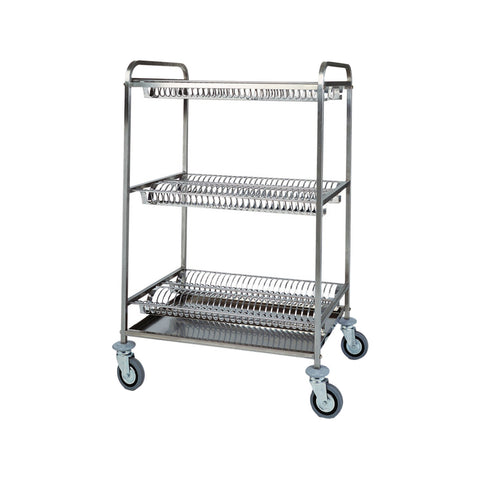 Sideboard trolley with 2 shelves for drying plates and a glass shelf, CA 1400