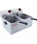 Friteuză electrică dublă Beckers cu două cuve de 6 litri, pentru eficiență sporită în HORECA, profesională.