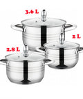 Cratită profesională din inox cu capac, compatibilă inducție, 24x8cm, ideală pentru HORECA.