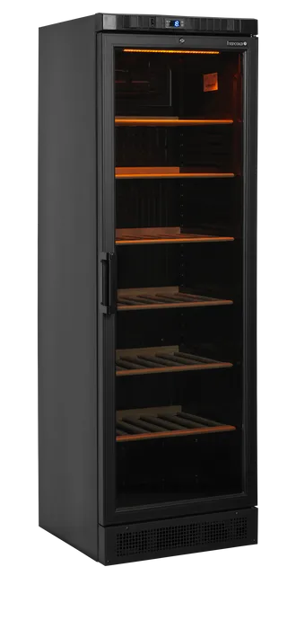 Vitrină frigorifică verticală Tefcold CPV1380E, potrivită și pentru vin, 219 l