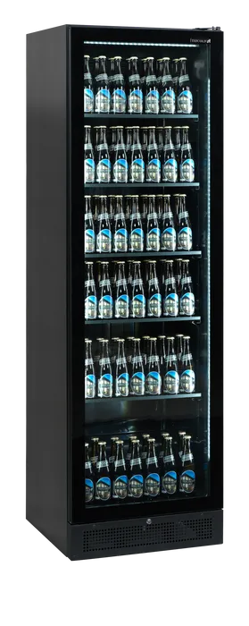 Vitrină frigorifică verticală Tefcold SCU1425 FRAMELESS, neagră, 347 l