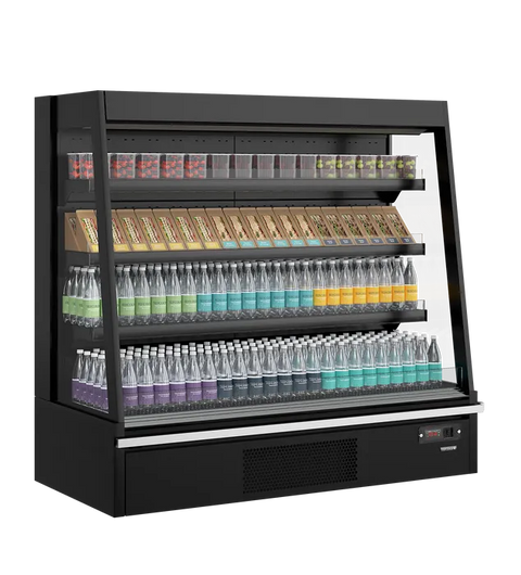 Vitrină frigorifică deschisă (multideck) de supermarket Tefcold Galaxy+ GPL14 Black HC, 360 l