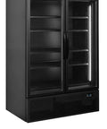 Vitrină frigorifică verticală cu 2 uși și panou luminos Tefcold FSC1200H BLACK, neagră, 645 l