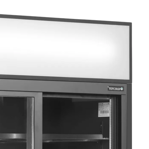 Vitrină frigorifică verticală cu 2 uși și panou luminos Tefcold FSC891S Black, neagră, 462 l