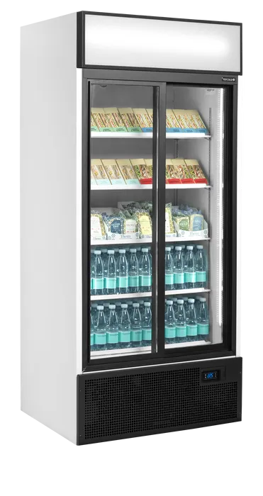 Vitrină frigorifică verticală cu 2 uși și panou luminos Tefcold FSC891S, 462 l