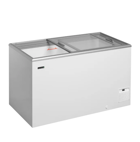 Ladă congelare pentru înghețată cu capace de sticlă Tefcold IDA400-W1, 345 l