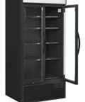 Vitrină frigorifică verticală cu 2 uși și panou luminos Tefcold FSC891H Black, neagră, 535 l