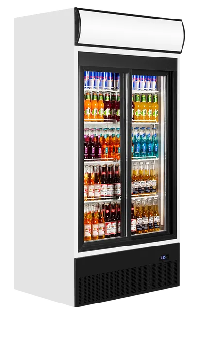 Vitrină frigorifică verticală cu 2 uși și panou luminos Tefcold FSC1000S, 524 l