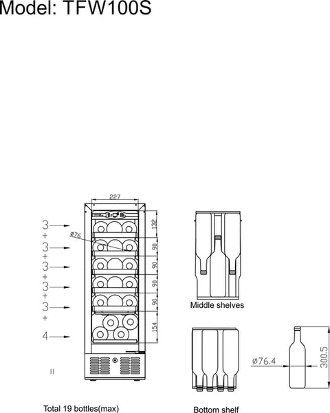 Vitrină de vin Tefcold TFW100-S, 57 l