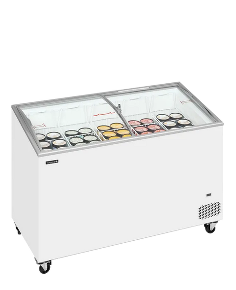 Ladă congelare pentru înghețată cu capace de sticlă Tefcold IC401SCEB, 325 l