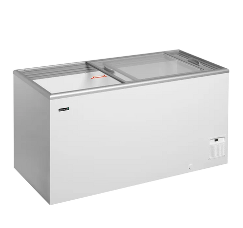 Ladă congelare pentru înghețată cu capace de sticlă Tefcold IDA500-W1, 408 l