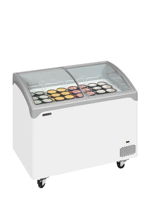 Ladă congelare pentru înghețată cu capace de sticlă Tefcold NIC302SCEB, 218 l