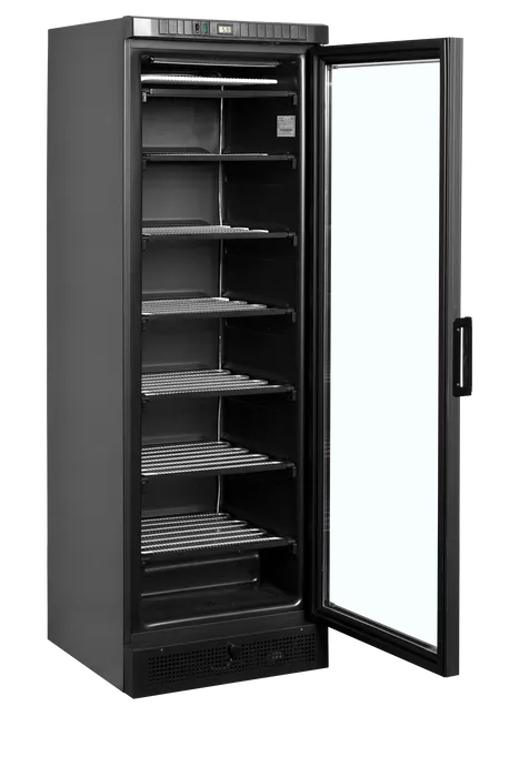 Vitrină congelare verticală Tefcold UFSC371G Black, neagră, 270 l