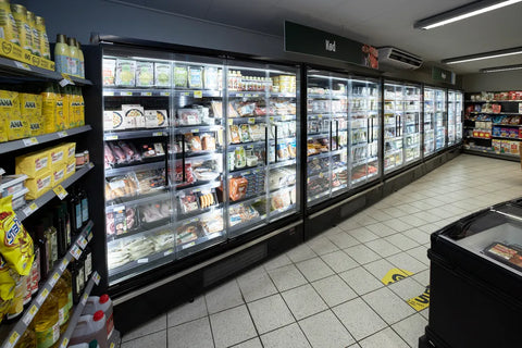 Vitrină frigorifică deschisă (multideck) de supermarket Tefcold Galaxy+ GP14FGD Black, 629 l