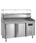 Masă frigorifică pentru pizza cu vitrină de ingrediente Tefcold PT1200 + GVC38-150, 370 l