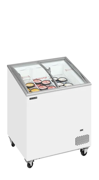 Ladă congelare pentru înghețată cu capace de sticlă Tefcold IC202SCEB, 157 l