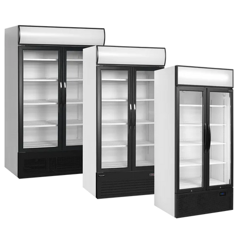 Vitrină frigorifică verticală cu 2 uși și panou luminos Tefcold FSC891H, 535 l